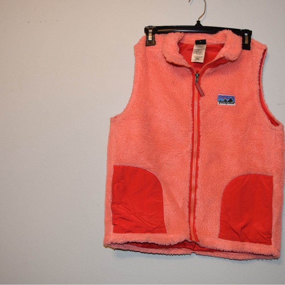 Patagonia Coral Fleece Vest with Red Accents